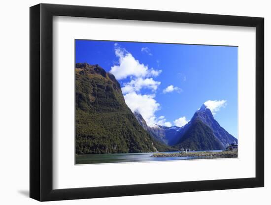 Towering Peaks and Narrow Gorge of Milford Sound on the South Island of New Zealand-Paul Dymond-Framed Photographic Print