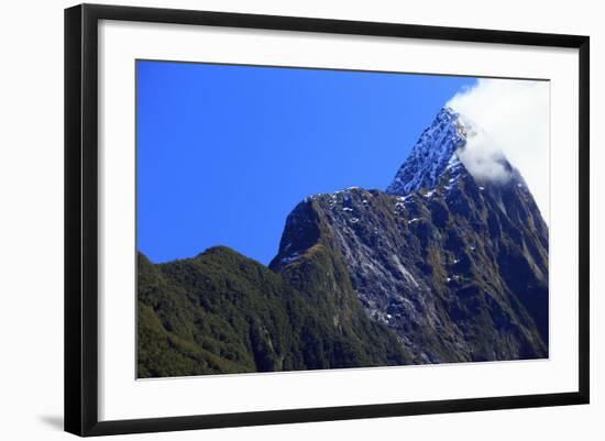 Towering Peaks and Narrow Gorge of Milford Sound on the South Island of New Zealand-Paul Dymond-Framed Photographic Print