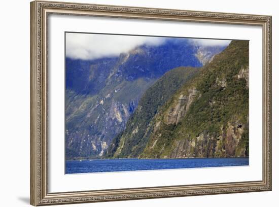 Towering Peaks and Narrow Gorge of Milford Sound on the South Island of New Zealand-Paul Dymond-Framed Photographic Print