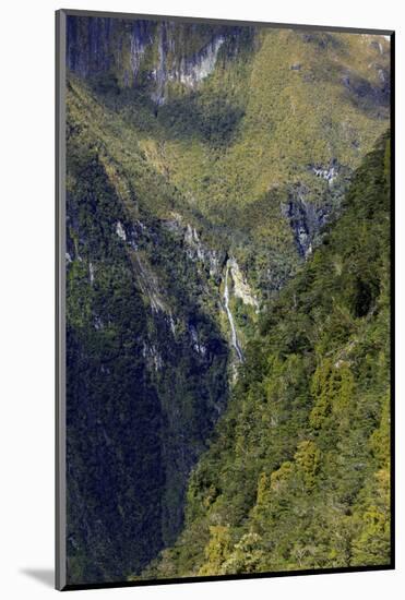 Towering Peaks and Narrow Gorge of Milford Sound on the South Island of New Zealand-Paul Dymond-Mounted Photographic Print