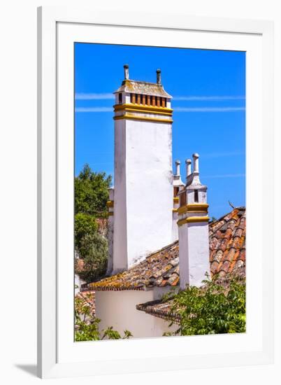 Towers of building in a Medieval Town, Obidos, Portugal-William Perry-Framed Premium Photographic Print