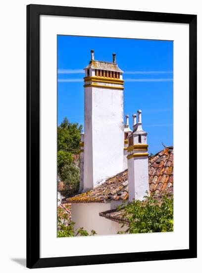 Towers of building in a Medieval Town, Obidos, Portugal-William Perry-Framed Premium Photographic Print