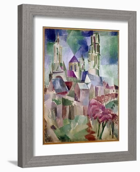 Towers of Laon (Oil on Canvas, 1912)-Robert Delaunay-Framed Giclee Print