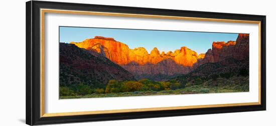 Towers of the Virgin and the West Temple in Zion National Park, Springdale, Utah, USA-null-Framed Photographic Print
