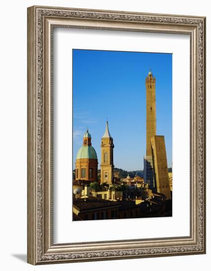Towers of Torre Degli Asinelli and Torre Garisenda, Bologna, Emilia Romagna, Italy, Europe-Bruno Morandi-Framed Photographic Print