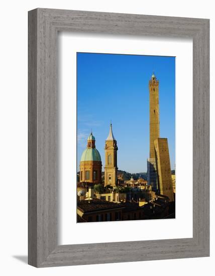 Towers of Torre Degli Asinelli and Torre Garisenda, Bologna, Emilia Romagna, Italy, Europe-Bruno Morandi-Framed Photographic Print