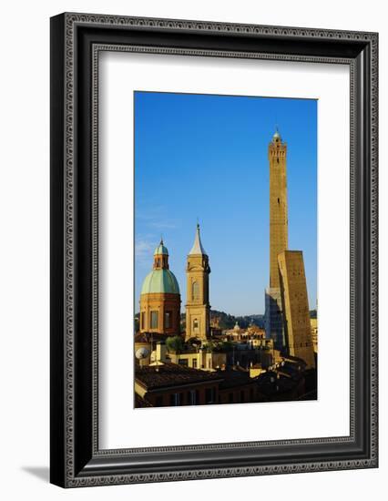 Towers of Torre Degli Asinelli and Torre Garisenda, Bologna, Emilia Romagna, Italy, Europe-Bruno Morandi-Framed Photographic Print