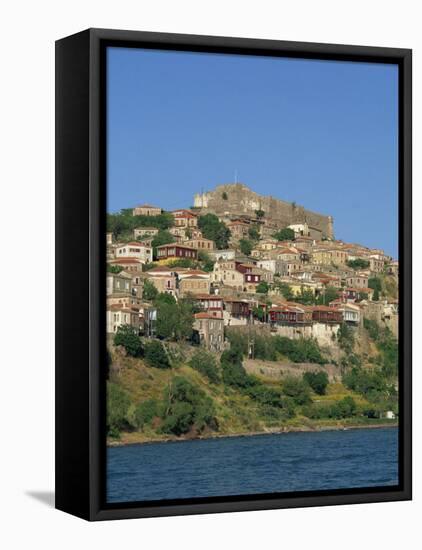 Town and Castle on the Skyline at Molyvos, on Lesbos, North Aegean Islands, Greece-Lightfoot Jeremy-Framed Premier Image Canvas