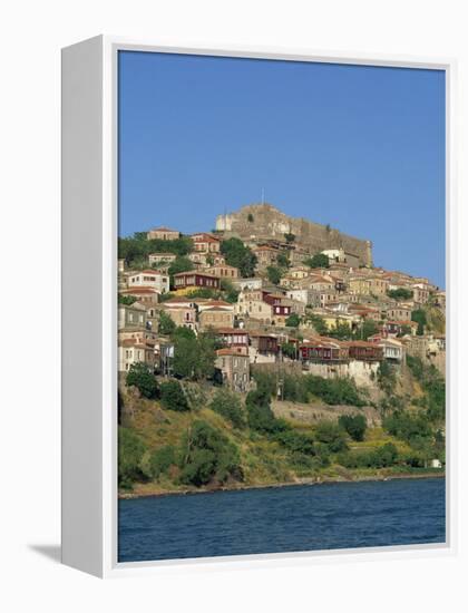 Town and Castle on the Skyline at Molyvos, on Lesbos, North Aegean Islands, Greece-Lightfoot Jeremy-Framed Premier Image Canvas