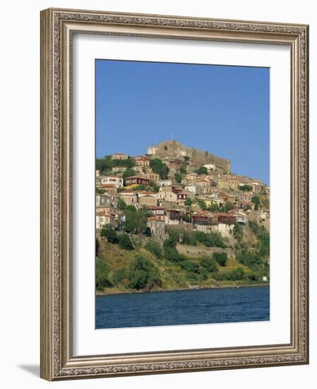 Town and Castle on the Skyline at Molyvos, on Lesbos, North Aegean Islands, Greece-Lightfoot Jeremy-Framed Photographic Print