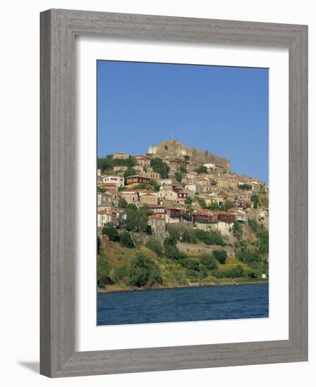 Town and Castle on the Skyline at Molyvos, on Lesbos, North Aegean Islands, Greece-Lightfoot Jeremy-Framed Photographic Print