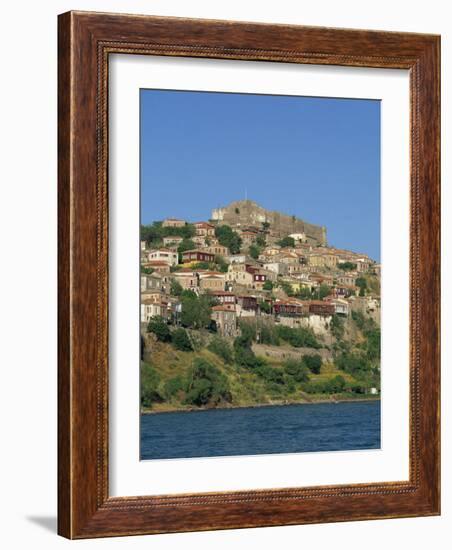 Town and Castle on the Skyline at Molyvos, on Lesbos, North Aegean Islands, Greece-Lightfoot Jeremy-Framed Photographic Print