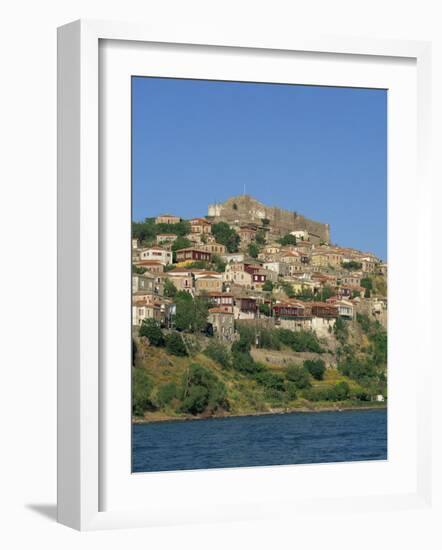 Town and Castle on the Skyline at Molyvos, on Lesbos, North Aegean Islands, Greece-Lightfoot Jeremy-Framed Photographic Print