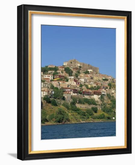 Town and Castle on the Skyline at Molyvos, on Lesbos, North Aegean Islands, Greece-Lightfoot Jeremy-Framed Photographic Print