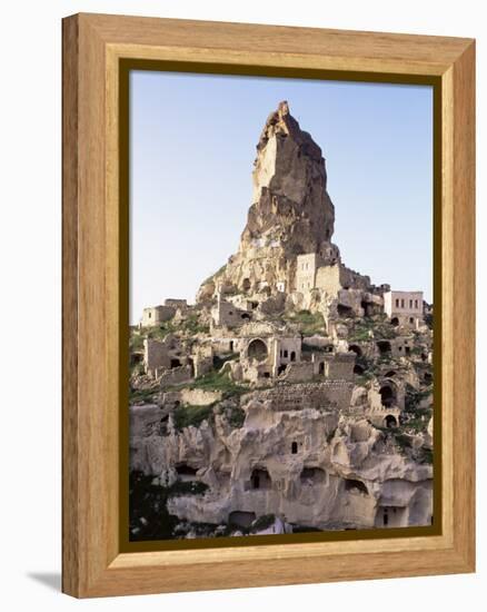 Town and Castle Ruins, Ortahisar, Near Urgup, Cappadocia, Anatolia, Turkey, Eurasia-Adam Woolfitt-Framed Premier Image Canvas