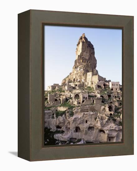 Town and Castle Ruins, Ortahisar, Near Urgup, Cappadocia, Anatolia, Turkey, Eurasia-Adam Woolfitt-Framed Premier Image Canvas