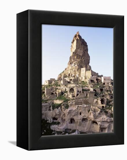 Town and Castle Ruins, Ortahisar, Near Urgup, Cappadocia, Anatolia, Turkey, Eurasia-Adam Woolfitt-Framed Premier Image Canvas