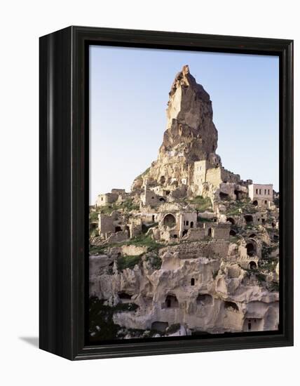 Town and Castle Ruins, Ortahisar, Near Urgup, Cappadocia, Anatolia, Turkey, Eurasia-Adam Woolfitt-Framed Premier Image Canvas