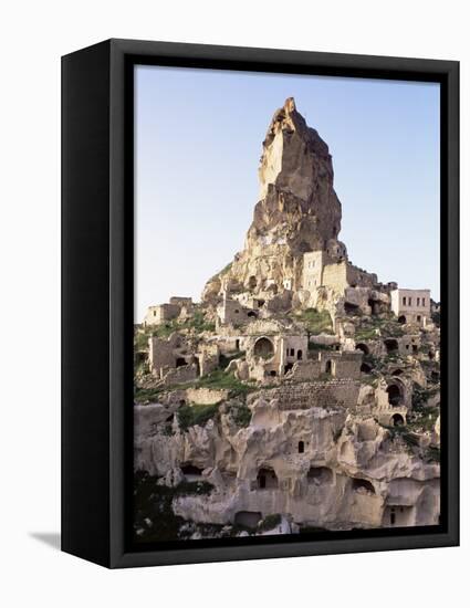 Town and Castle Ruins, Ortahisar, Near Urgup, Cappadocia, Anatolia, Turkey, Eurasia-Adam Woolfitt-Framed Premier Image Canvas