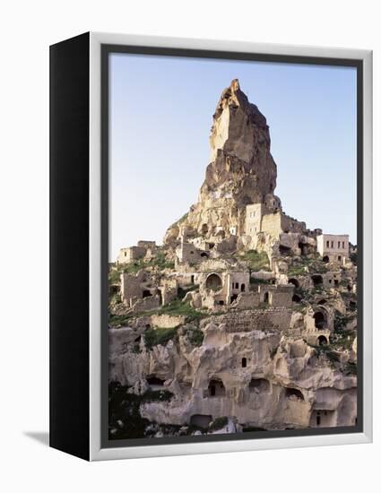 Town and Castle Ruins, Ortahisar, Near Urgup, Cappadocia, Anatolia, Turkey, Eurasia-Adam Woolfitt-Framed Premier Image Canvas