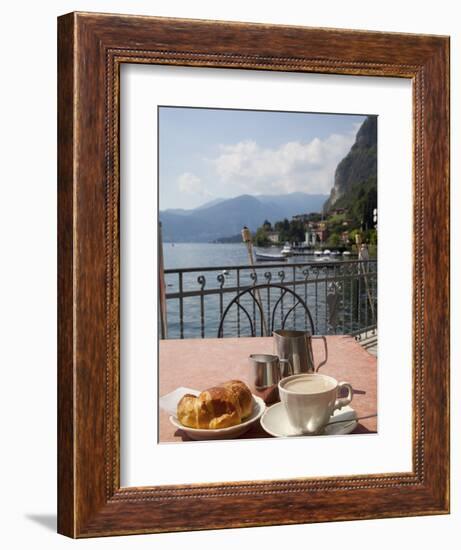 Town and Lakeside Cafe, Menaggio, Lake Como, Lombardy, Italian Lakes, Italy, Europe-Frank Fell-Framed Photographic Print