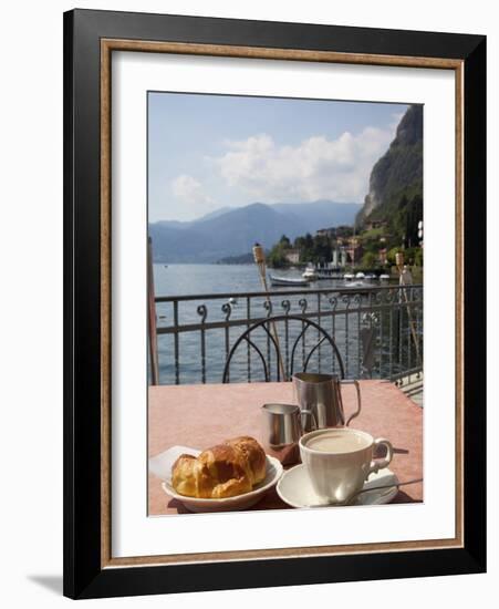 Town and Lakeside Cafe, Menaggio, Lake Como, Lombardy, Italian Lakes, Italy, Europe-Frank Fell-Framed Photographic Print