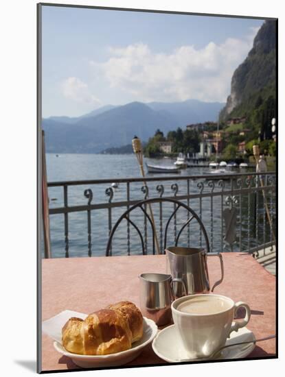 Town and Lakeside Cafe, Menaggio, Lake Como, Lombardy, Italian Lakes, Italy, Europe-Frank Fell-Mounted Photographic Print