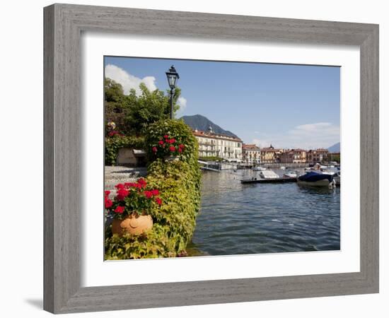 Town and Lakeside, Menaggio, Lake Como, Lombardy, Italian Lakes, Italy, Europe-Frank Fell-Framed Photographic Print