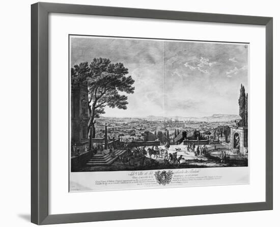 Town and Port of Toulon, Seen from Halfway Down the Mountain Behind-Claude Joseph Vernet-Framed Giclee Print