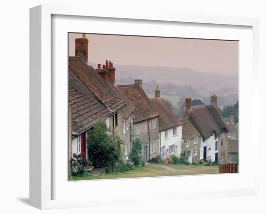 Town Architecture, Shaftesbury, Gold Hill, Dorset, England-Walter Bibikow-Framed Photographic Print