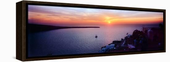 Town at Sunset, Santorini, Cyclades Islands, Greece-null-Framed Stretched Canvas