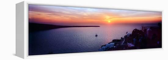 Town at Sunset, Santorini, Cyclades Islands, Greece-null-Framed Stretched Canvas