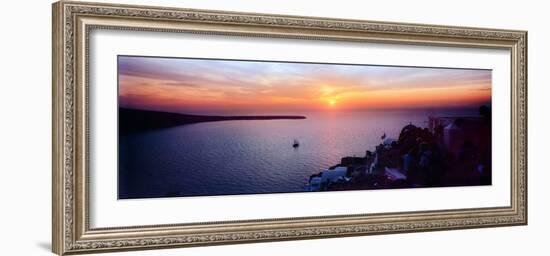 Town at Sunset, Santorini, Cyclades Islands, Greece-null-Framed Photographic Print