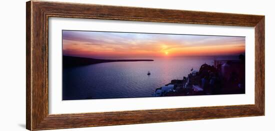 Town at Sunset, Santorini, Cyclades Islands, Greece-null-Framed Photographic Print