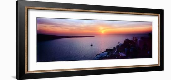 Town at Sunset, Santorini, Cyclades Islands, Greece-null-Framed Photographic Print