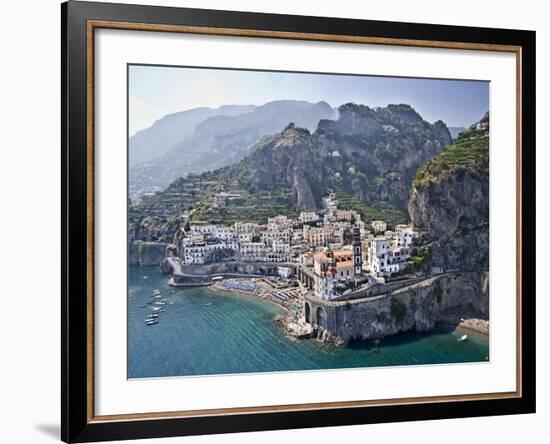 Town at the Waterfront, Amalfi, Atrani, Amalfi Coast, Salerno, Campania, Italy-null-Framed Photographic Print