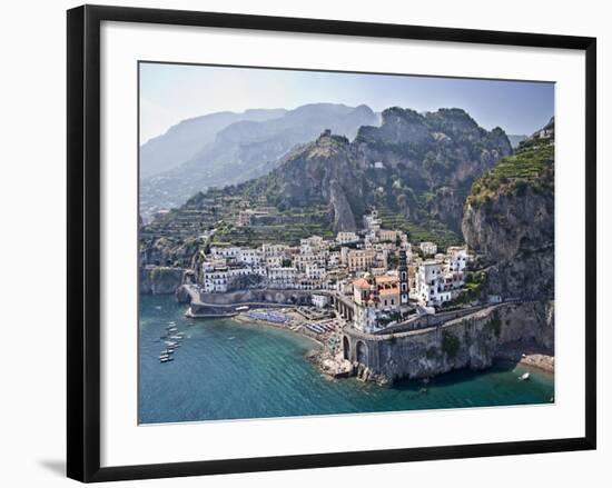 Town at the Waterfront, Amalfi, Atrani, Amalfi Coast, Salerno, Campania, Italy-null-Framed Photographic Print