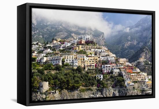 Town Built on a Hillside, Positano, Italy-George Oze-Framed Premier Image Canvas