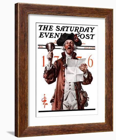 "Town Crier," Saturday Evening Post Cover, July 4, 1925-Joseph Christian Leyendecker-Framed Giclee Print