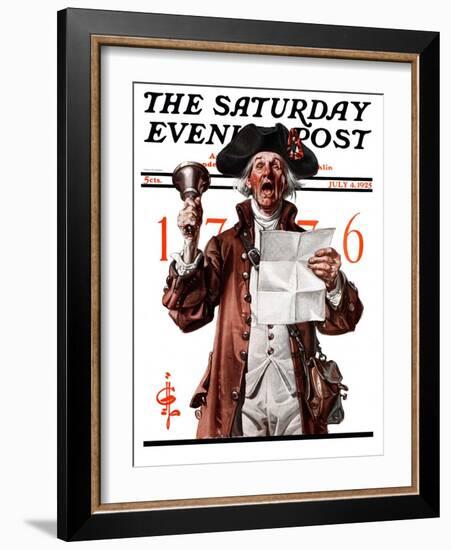 "Town Crier," Saturday Evening Post Cover, July 4, 1925-Joseph Christian Leyendecker-Framed Giclee Print