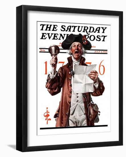 "Town Crier," Saturday Evening Post Cover, July 4, 1925-Joseph Christian Leyendecker-Framed Giclee Print