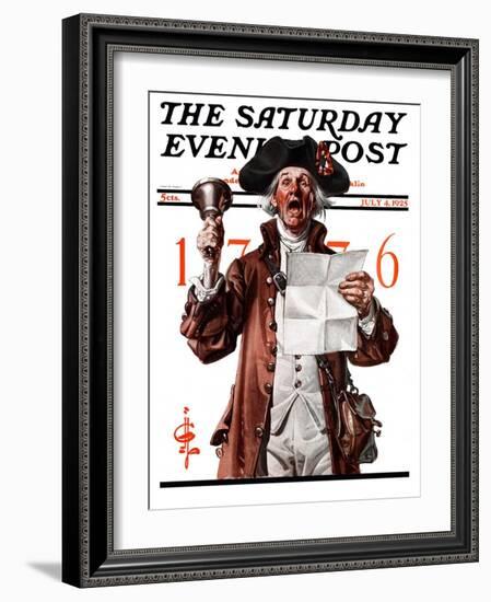 "Town Crier," Saturday Evening Post Cover, July 4, 1925-Joseph Christian Leyendecker-Framed Giclee Print