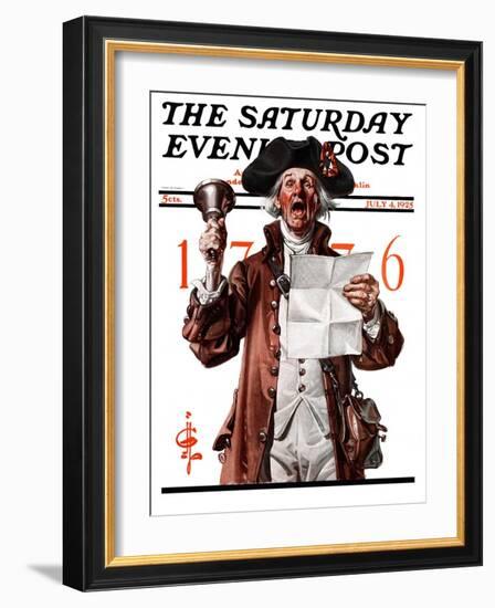 "Town Crier," Saturday Evening Post Cover, July 4, 1925-Joseph Christian Leyendecker-Framed Giclee Print