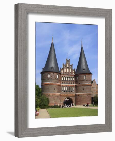 Town Gate Holstentor, Lubeck, Schleswig-Holstein, Germany-Ivan Vdovin-Framed Photographic Print