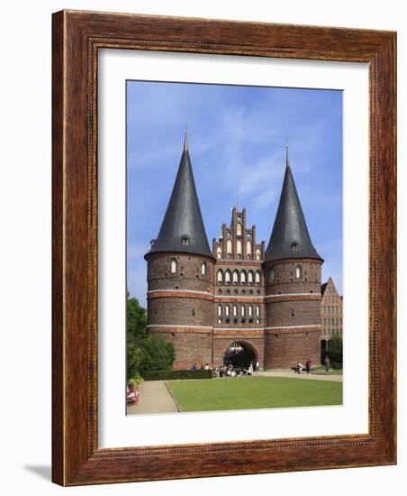 Town Gate Holstentor, Lubeck, Schleswig-Holstein, Germany-Ivan Vdovin-Framed Photographic Print