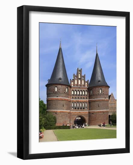 Town Gate Holstentor, Lubeck, Schleswig-Holstein, Germany-Ivan Vdovin-Framed Photographic Print