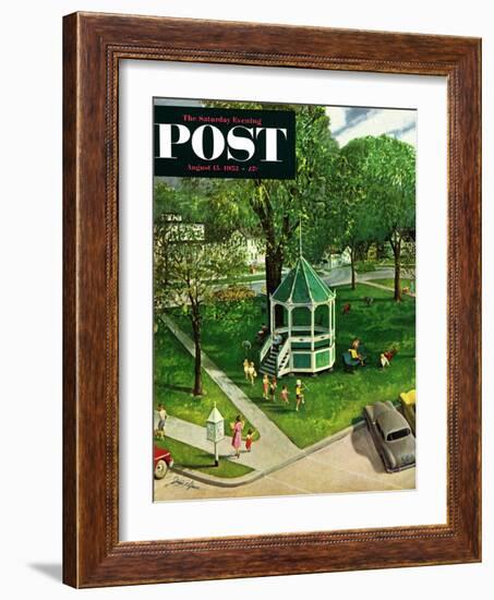 "Town Green" Saturday Evening Post Cover, August 15, 1953-John Clymer-Framed Giclee Print