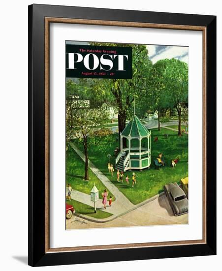 "Town Green" Saturday Evening Post Cover, August 15, 1953-John Clymer-Framed Giclee Print