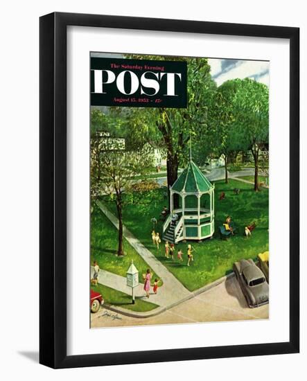 "Town Green" Saturday Evening Post Cover, August 15, 1953-John Clymer-Framed Giclee Print