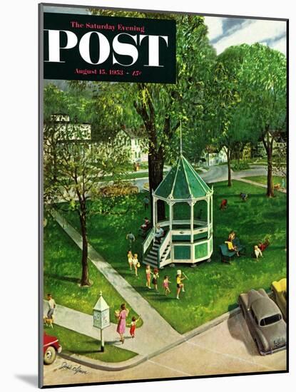 "Town Green" Saturday Evening Post Cover, August 15, 1953-John Clymer-Mounted Giclee Print